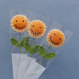 Fiori all'uncinetto fatti a mano HY-13, adorabili girasoli all'uncinetto, decorazioni per casa, ufficio e auto, bouquet di fiori all'uncinetto, accessori. - Product Image 5