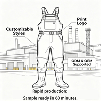 Pantalon de pêche en nylon PVC durable, conception à coutures scellées, entièrement imperméable, différents styles disponibles, livraison directe d'usine, logo personnalisé