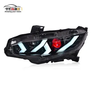 TT-ABC New Start-up Animation Led Angel Eye DRL Headlight for Honda Civic 2016-2020 Xenon Projector Lens Signal Head Lamp