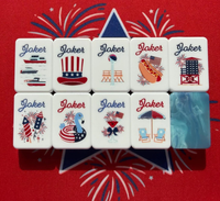 Ensemble de tuiles de mahjong américaines en acrylique bleu ondulé de qualité supérieure, extra grandes, pour le divertissement et les fêtes à domicile
