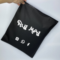 Sacs en plastique biodégradable personnalisés en gros, sacs à fermeture éclair noir mat, sacs à fermeture éclair, sacs en polyéthylène pour vêtements, logo imprimé