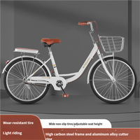 Bicicleta versátil para mujer, bicicleta híbrida Cruiser, bicicleta de Ciudad de una sola velocidad, bicicleta de viaje, bicicleta para mujer