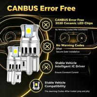 Ampoule LED T10 W5W 3014 SMD 12V 6000K 1.5W pour feux de stationnement/plaque d'immatriculation/plafonnier/feux de position latéraux, sans erreur Canbus