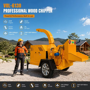 Cippatrice Idraulica Mobile per Lavorazione Tronchi da 150mm VOL-6130, Servizio di Giardinaggio, Agricoltura, Paesaggistica e Riciclaggio Rifiuti Legnosi - Product Image 1