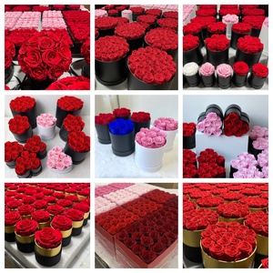 Lovebay Design personnalisé roses éternelles en gros 7roses pour toujours roses dans une boîte longue durée vraies roses conservées dans une boîte ronde - Product Image 6