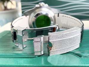 Reloj Mecánico Automático de Lujo Personalizado de Alta Calidad para Hombre, Resistente al Agua, con Esfera Negra de Diamante Moissanite Tipo Platino - Product Image 3