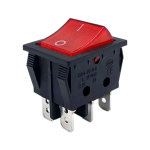 KCD4-201H-B Rocker <b>Switch</b> 16A 250VAC DPST On Off With Red Indicator <b>Light</b> Screw Terminal - Product Image 1