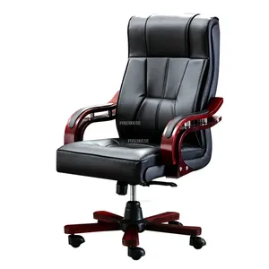 Fauteuils de bureau en cuir français, chaise d'ordinateur pour bureau et chambre, mobilier de bureau européen, chaise de gaming pivotante, fauteuil simple avec dossier et accoudoirs - Product Image 5