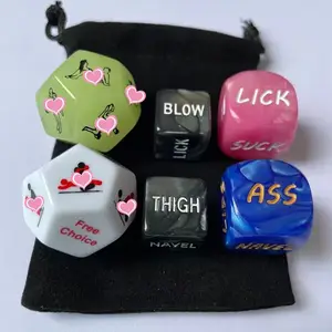 NPS 16mm Pair Glowing In Dark 6PC/Set Sexy Toys Dice Set Sexy Roll Play Party Prop Family Game Love Sex Dice