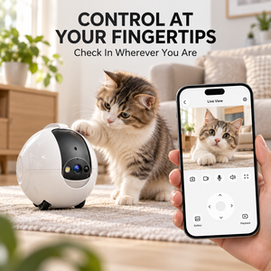 กล้องสัตว์เลี้ยงอัจฉริยะ 4MP พร้อมเสียงสองทาง ควบคุมผ่าน WiFi สำหรับดูแลบ้านจากระยะไกล เหมาะสำหรับแมวและสุนัข - Product Image 5