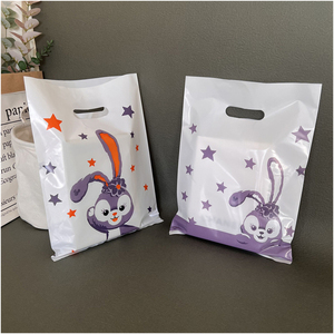 Bolsas troqueladas de plástico transparente personalizadas, asas con logotipo, bolsas minoristas a granel para compras de pequeñas empresas - Product Image 3