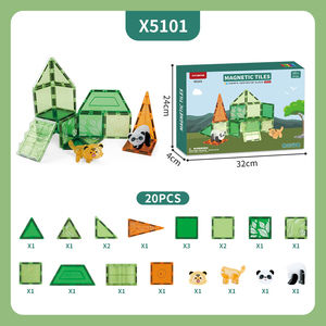 <span class=keywords><strong>Piastrelle</strong></span> magnetiche in plastica con figure di animali stelo giocattoli sensoriali magnete blocchi regalo Set per ragazzi ragazze - Product Image 3