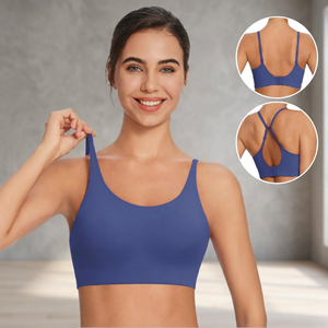 Ever Glow Plus Size High Support Ribbed Sports Bra Women <b>Racer</b> <b>Back</b> Seamless Yoga Fitness Crop <b>Tops</b> Shockproof Wireless Front - Product Image 1