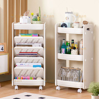 Étagère à livres portable pour enfants avec roulettes, en plastique, pour salle d'étude, vente en gros OEM ODM