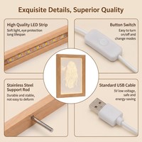 Expédition rapide, vente en gros, lampe de nuit 3D en bois écologique alimentée par USB 5V pour la décoration moderne de la maison et la décoration de table de chevet