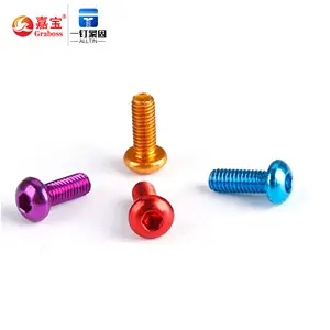 Tornillos de cabeza de botón de Color aluminio anodizado, M2, M3, M4, tornillo hexagonal de colores