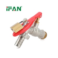 Robinet de jardin verrouillable professionnel IFAN, en laiton robuste, avec mécanisme de verrouillage antivol et buse pour tuyau