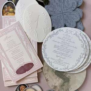 Carte de vœux de mariage haut de gamme personnalisée, carte d'invitation, carte de remerciement, effet gaufré élégant, pelliculage brillant, logo personnalisé - Product Image 4