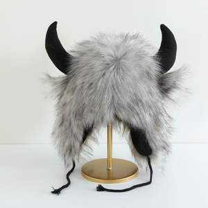Chapeau en peluche tête de taureau fantaisie pour femme, chaud et résistant au froid, protection <span class=keywords><strong>des</strong></span> oreilles, coupe-vent, pour <span class=keywords><strong>le</strong></span> cyclisme, chapeau de démon taureau, Halloween - Product Image 5