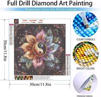 STAR Factory Vente en gros Série Mandala Moderne Peinture Diamant 5D DIY sur Toile, Peinte à la Main, avec Strass Lumineux, Écologique, Motif Fleur
