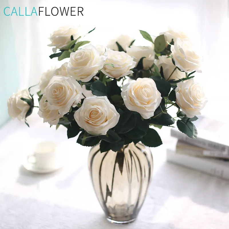 Fake Flower Wholesale Silk Rose Flowers Bouquet Decorative Artificial Flower