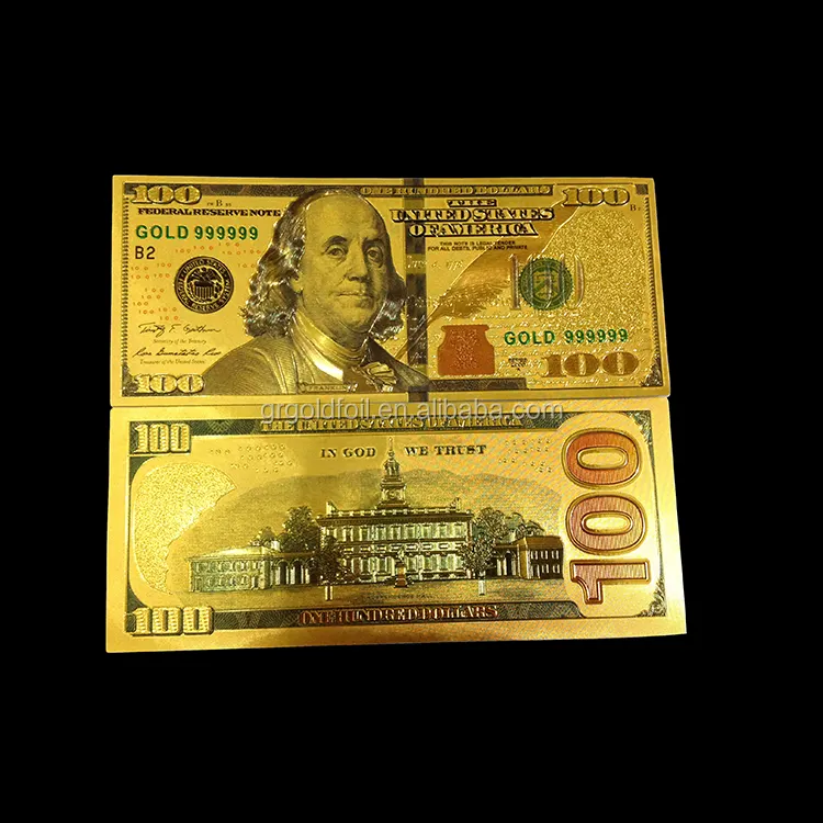 US dollar design bank notes 24k Gold Currency banknote