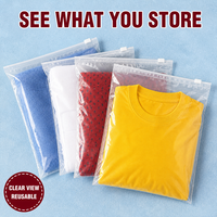 Sacs à fermeture éclair transparents pour vêtements, bijoux, accessoires, pochettes d'emballage en PE réutilisables, vente en gros
