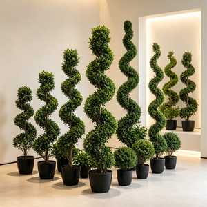 Arbre artificiel en buis en spirale en gros, plante artificielle torsadée en pot pour projets d'aménagement paysager de villas, hôtels, halls d'entrée et centres commerciaux - Product Image 2