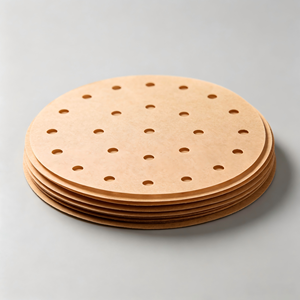 Papier de cuisson rond perforé en silicone antiadhésif 36GSM, résistant à la chaleur, qualité alimentaire, pour dim sum et boulangerie - Product Image 4