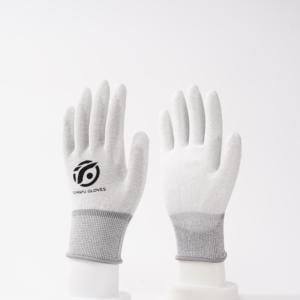 Gants de manutention polyvalents en polyester gris avec paume enduite de PU, coque renforcée, excellente adhérence - Product Image 1