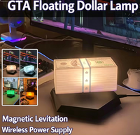 Boîte à lumière flottante magnétique sur le thème de GTA, lumière ambiante LED RGB 360° °   Lampe de bureau à lévitation rotative, décoration pour salle de jeux