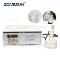 ZONESUN GLF-500 220V 전자기 유도 연속 유리 PET 플라스틱 병 뚜껑 열 씰링 기계