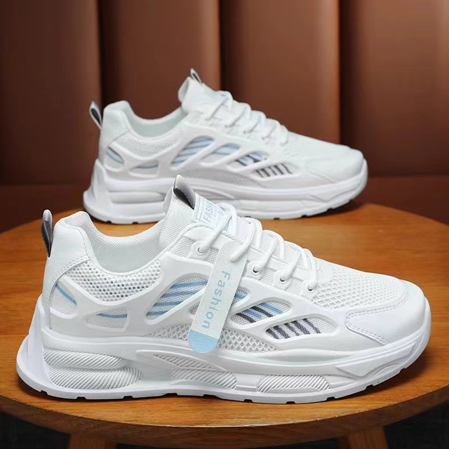 Factory Wholesale Men Color Block Dad Sneakers Flexible Wear-resistant PVC Sole Shock-absorbing Jogging Commute Shoes