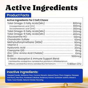 Suplementos Masticables de Aceite de Pescado Omega 3 6 9 de Marca Propia, Ricos en EPA y DHA, Vitaminas C y E, Alivio de Alergias, Salud para Perros y Gatos con Pérdida de Pelo - Product Image 6