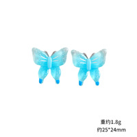 Breloques papillon transparentes en résine à paillettes, petites breloques DIY pour bijoux, accessoires pour coques de téléphone style crème, aimants de réfrigérateur, boucles de chaussures