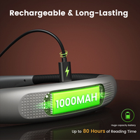 Lámpara de Lectura LED Recargable USB Tipo-C de 1000mAh y 80H de Larga Duración, Portátil, con Cuello Flexible para Colgar, Ideal para Regalo