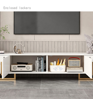 Meuble TV et ensemble de table basse en verre style moderne pour salon, meuble TV avec ensemble de table basse
