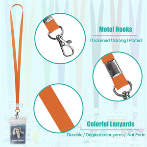 1.5 Lobster Buckle Brand Lanyard Student <b>ID</b> Badge Strap Exhibition Badge Work Permit with Soft Rubber Vertical Card <b>Holder</b> - Product Image 5