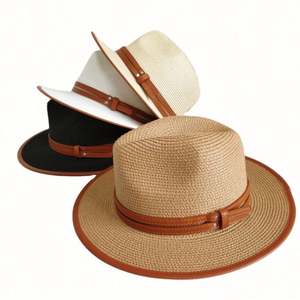 Nouveau style 2023 : Chapeau Fedora en paille décontracté pour homme et femme, idéal pour la plage et la protection solaire estivale - Product Image 1