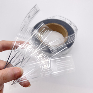 Impresión digital Vinilo PET Lámina plateada Transparente Impermeable Cosmético Logo Pegatinas personalizadas - Product Image 4