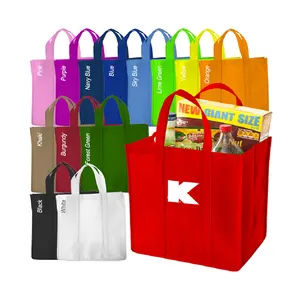 Factory Supplied Handmade Reusable Retail Custom Logo Printed Cheap Non Woven Tote Shopping Bags Customized Gasoline Handled