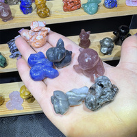 Mini Sculpture Haute Qualité Naturel Forme Différente Pierre À La Main Artisanat Matériel Mixte Bleu Aventurine Serpent à Vendre