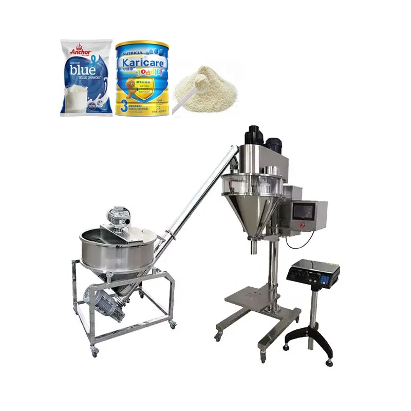 Semi automatic auger filler check weigher coffee flour spice cocoa powder filling machine