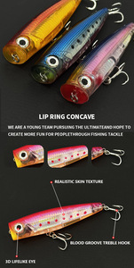 Nuovo Arrivo Esche Artificiali Popper Topwater da 120mm <span class=keywords><strong>per</strong></span> Tonno GT, <span class=keywords><strong>Pesca</strong></span> <span class=keywords><strong>in</strong></span> <span class=keywords><strong>Mare</strong></span>, Lancio da Barca, Acqua Salata, con Effetto Splash e Rattling - Product Image 5