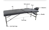 Table de massage multifonctionnelle portable et pliable pour clinique, fauteuil de soins avec appui-tête et accoudoirs, lit pour extensions de cils et soins du visage 1