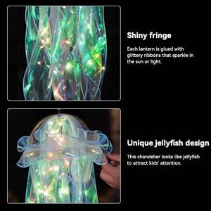 Lámpara colgante de medusas, lámpara colgante de medusas coloridas para decoración de sala de estar, linterna colgante de medusas - Product Image 3