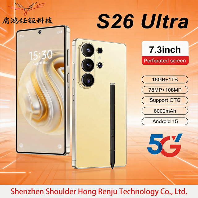 S26 Ultra 5G LTE Phone 16GB+1TB Advanced Deca Core Smartphone 108MP Android 15 GSM LED Built-in Pen Fast Shipping Cheap Phone