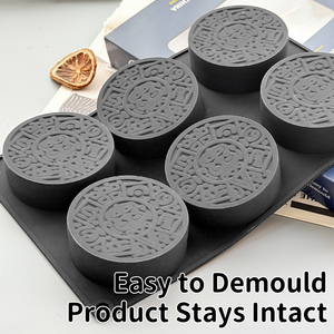 Molde de silicona redondo estilo corte con tótem <span class=keywords><strong>maya</strong></span>, molde de silicona para mousse con sello del Dios Sol, molde de silicona personalizado en pequeñas cantidades - Product Image 3