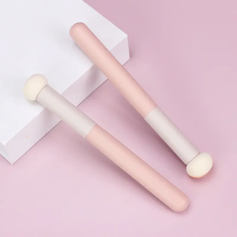 Alta qualidade branco rosa corretivo maquiagem escova pão cozido no vapor forma esponja cogumelo tontura corante única sobrancelha escovas