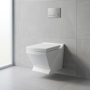 Inodoro de cerámica suspendido con sifón en P, inodoro moderno de porcelana, artículos sanitarios para baño, inodoro con acabado esmaltado - Product Image 1